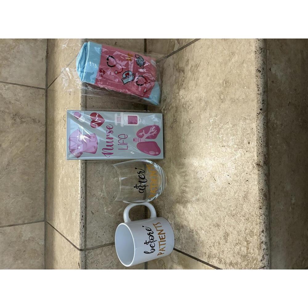 Nurse Life Keychain and Nurse-Themed Drinkware Set